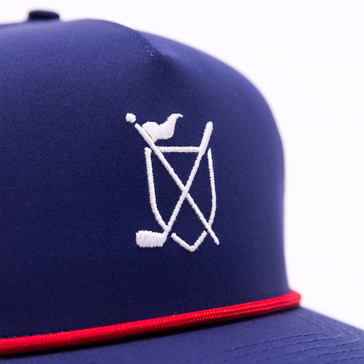 Daily Rope Snapback - Navy with Red Rope