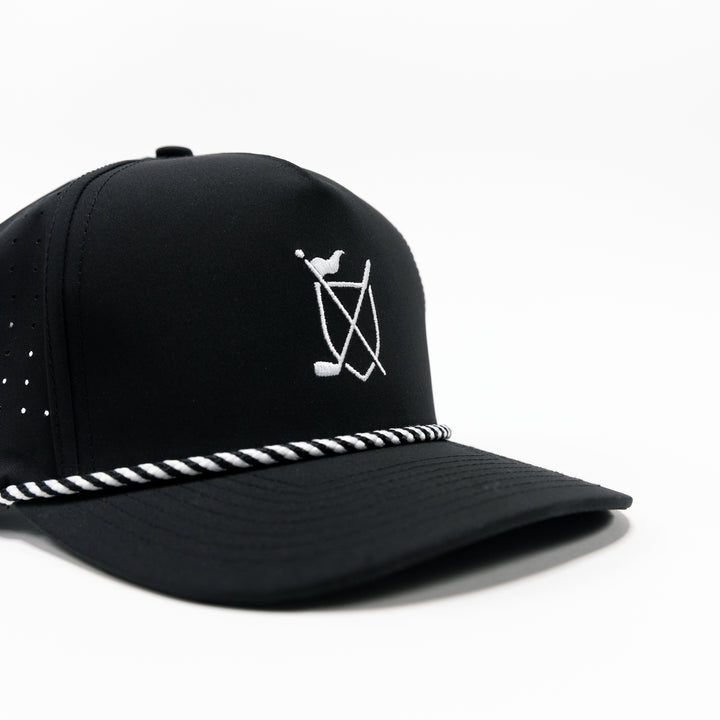 Daily Rope Snapback - Black with White & Black Rope