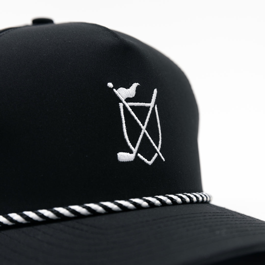 Daily Rope Snapback - Black with White & Black Rope