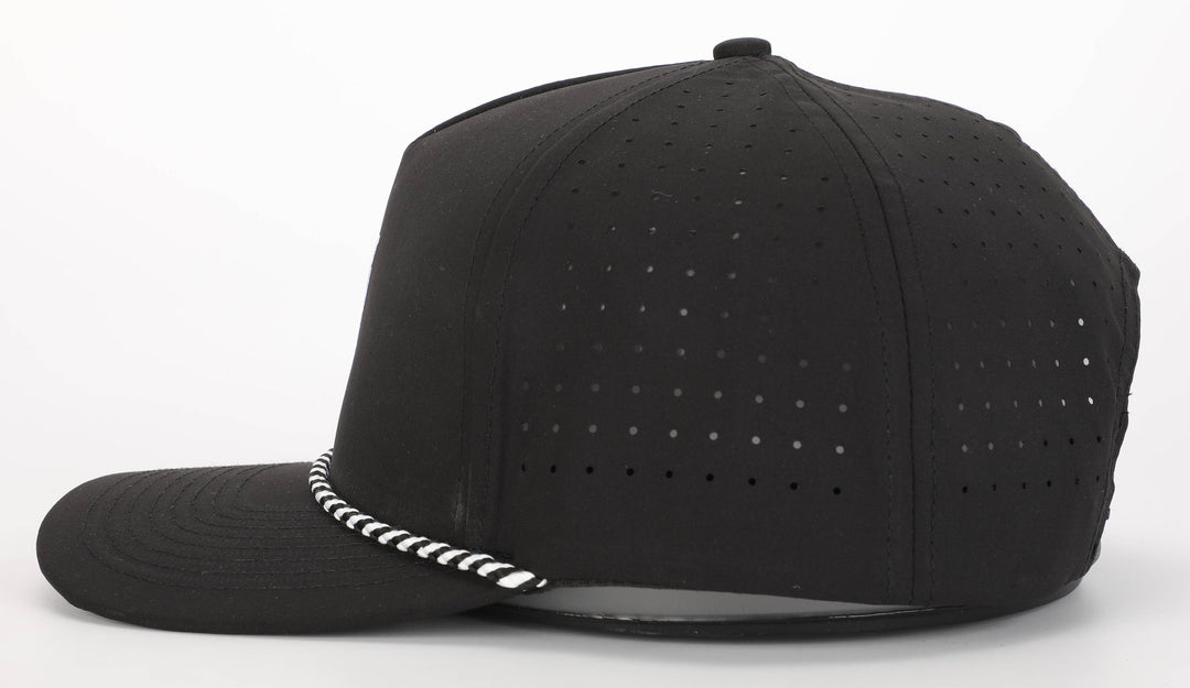 Daily Rope Snapback - Black with White & Black Rope