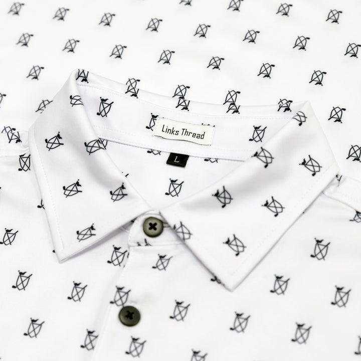 Links Thread Small Logo Polo - White & Black