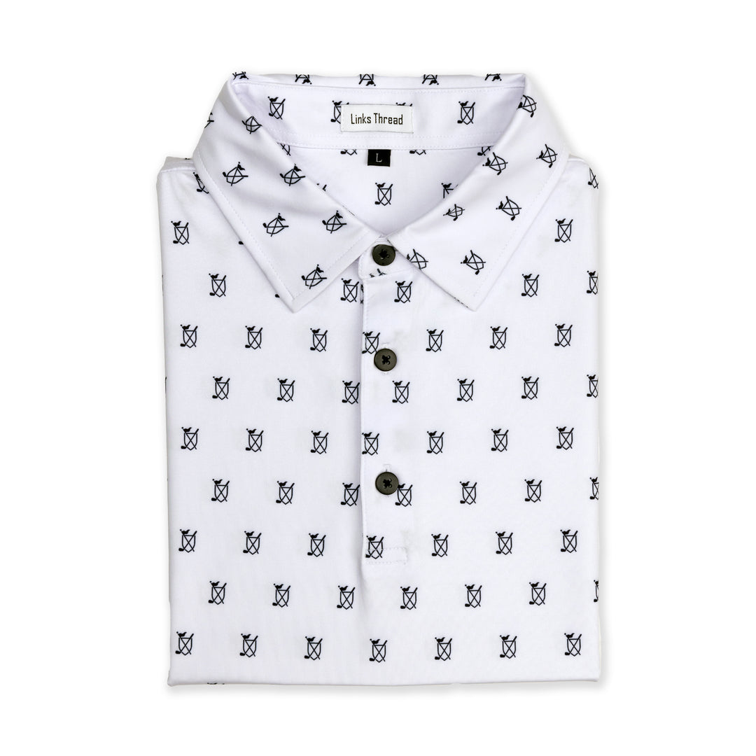 Links Thread Small Logo Polo - White & Black