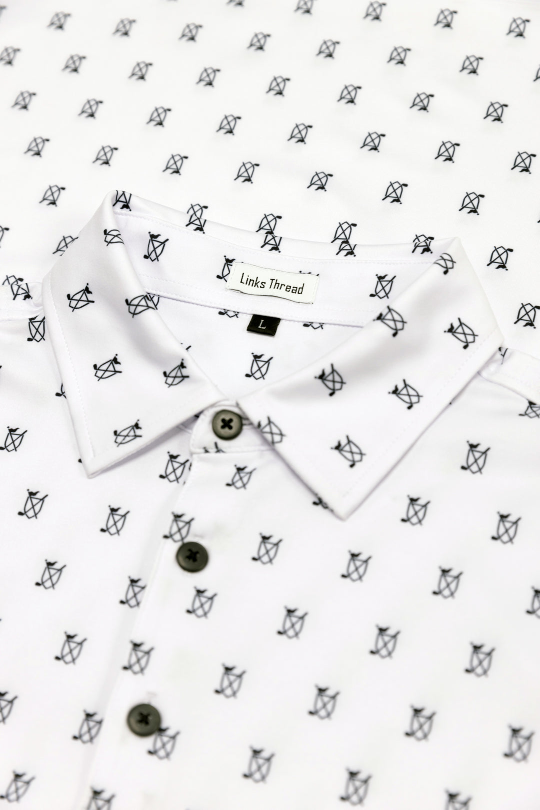 Links Thread Small Logo Polo - White & Black