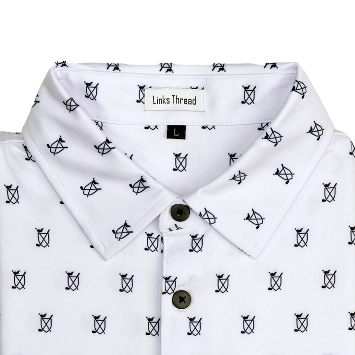 Links Thread Small Logo Polo - White & Black